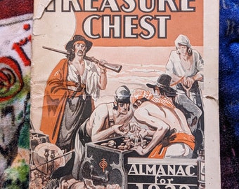 Vintage Treasure Chest Almanac 1932 | Dr. Pierce's Medicines & Tonic | Horoscopes | Weather Forecast | Health Advise | Color Illustrations