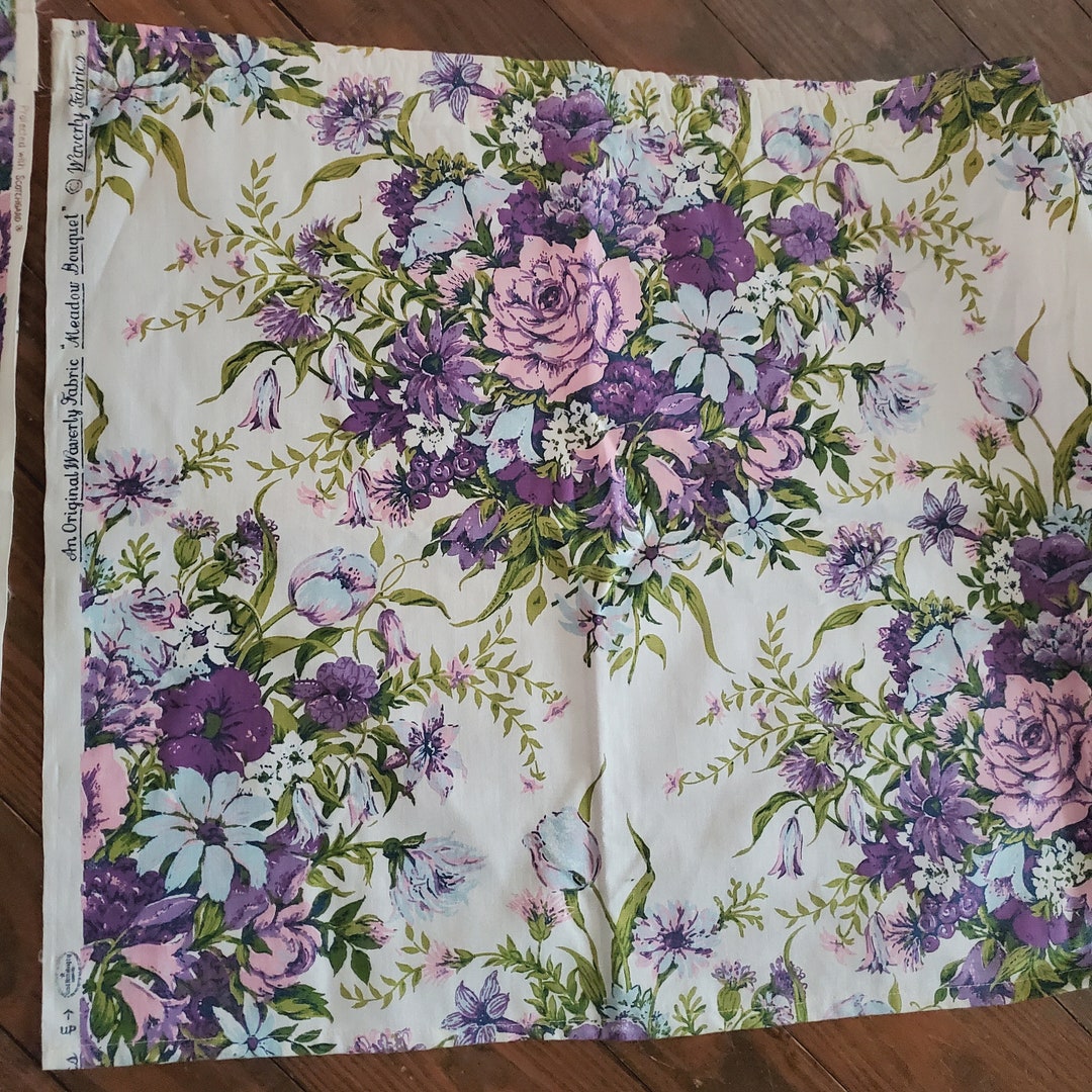 Vintage Waverly Fabric Yardage Curtains Cafe Toppers Valences Handmade