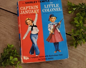 Vintage Shirley Temple book Movie storybook Captain January and The Little Colonel Johnston Random House old Hollywood movies book