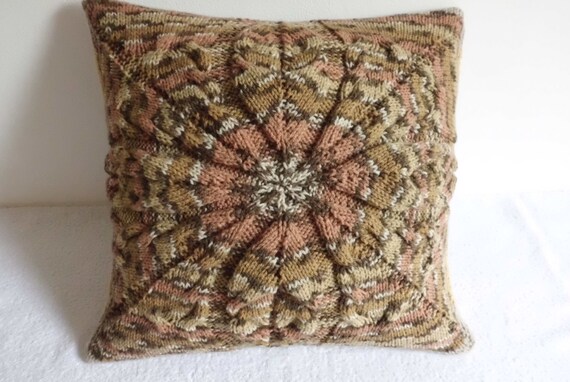 Flower Knit Decorative Pillow Cover Autumn Colors Throw Etsy