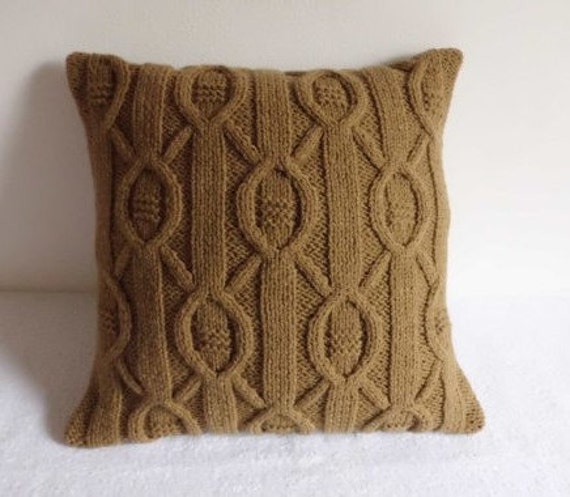 Brown Sugar Cable Knit Pillow Case Throw Pillow Decorative Etsy