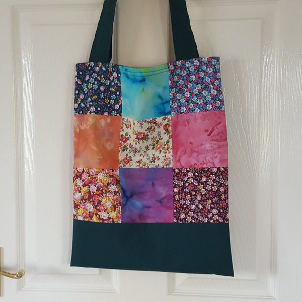 Tote Bag. Shopping Bag. Reusable Bag. Patchwork Bag. Handmade in the UK.