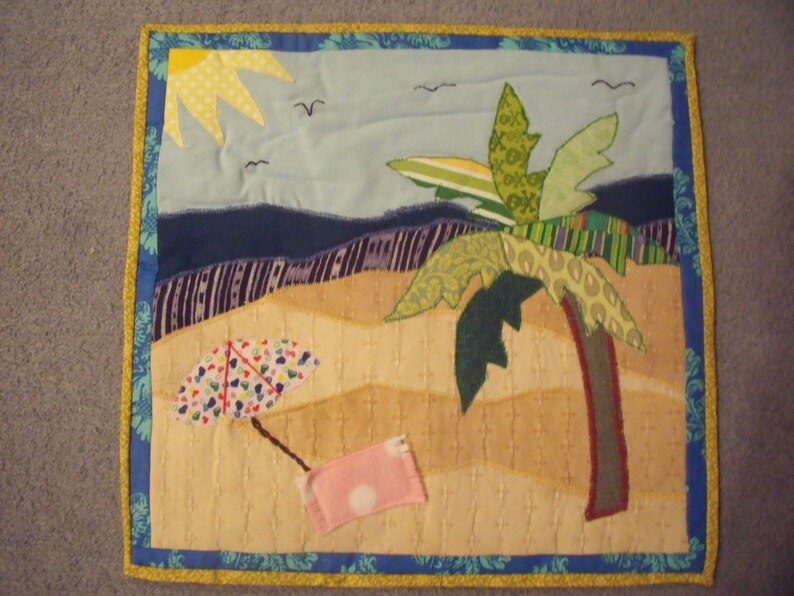 Wall Hanging Quilt. Summer Tropical Beach Scene. Unique Quilt. Etsy