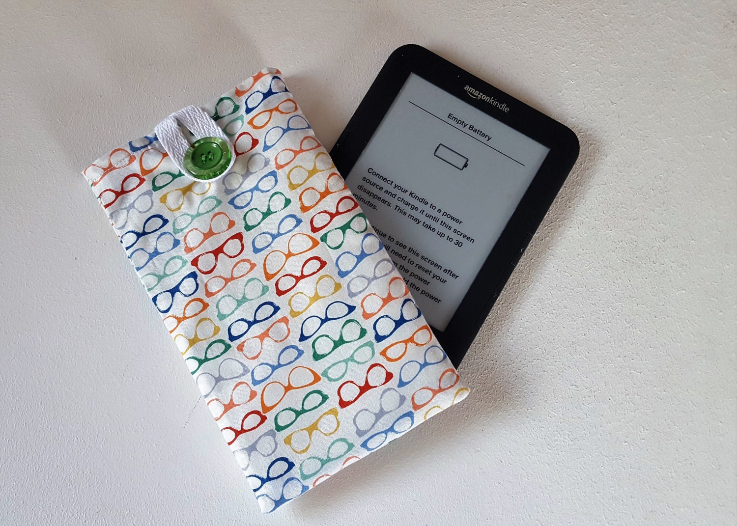 Fabric Kindle Sleeve. Tablet Pouch. 7 Inch Tablet Sleeve. Gadget Case