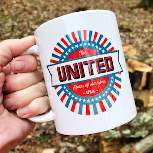 The UNITED States of America - USA - Red White & Blue - Coffee Mug