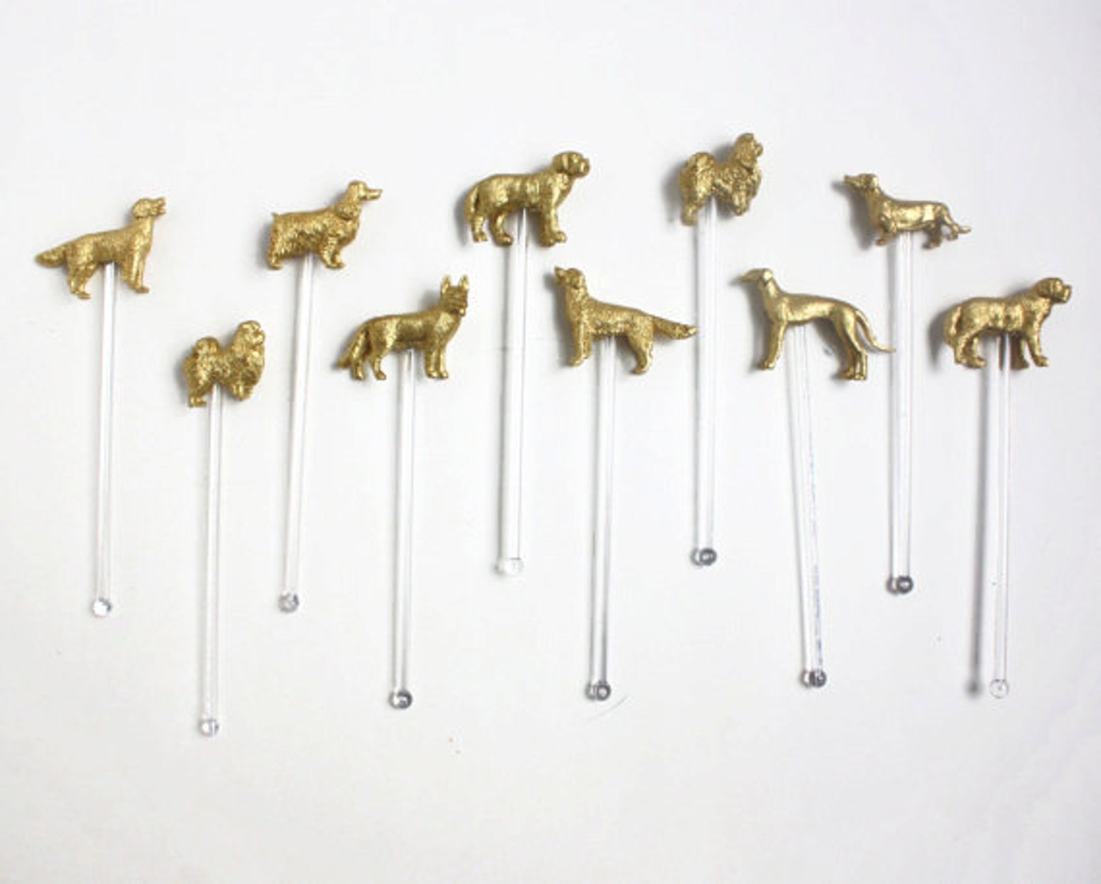 Perfect Pup Gold Dog Drink Stirrers Swizzle Stick Cocktail Etsy