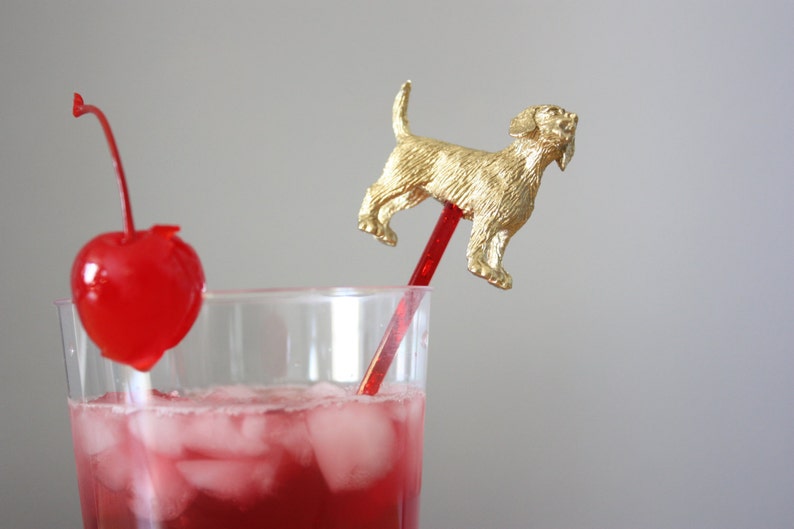 Perfect Pup Gold Dog Drink Stirrers Swizzle Stick Cocktail Etsy