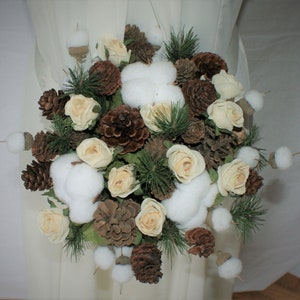 Woodland Rose Silk Wedding Bouquet