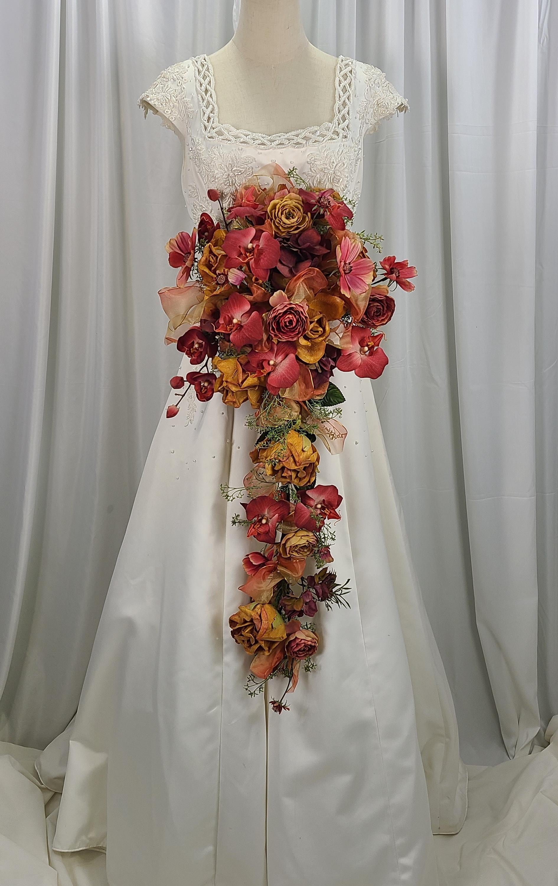 Silk Orchid Rose Cascade Bouquet