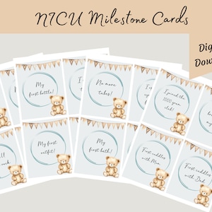Cartes imprimables d'étape importante de bébé prématuré de l'USIN pour les parents de l'USIN, accessoire photo de bébé prématuré, cartes d'étape importante en téléchargement numérique