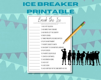 Ice Breaker Group Game Printable Youth Group Activity Classroom Mixer Teens Team Building Activity Kids Making Friends Ice Breaker
