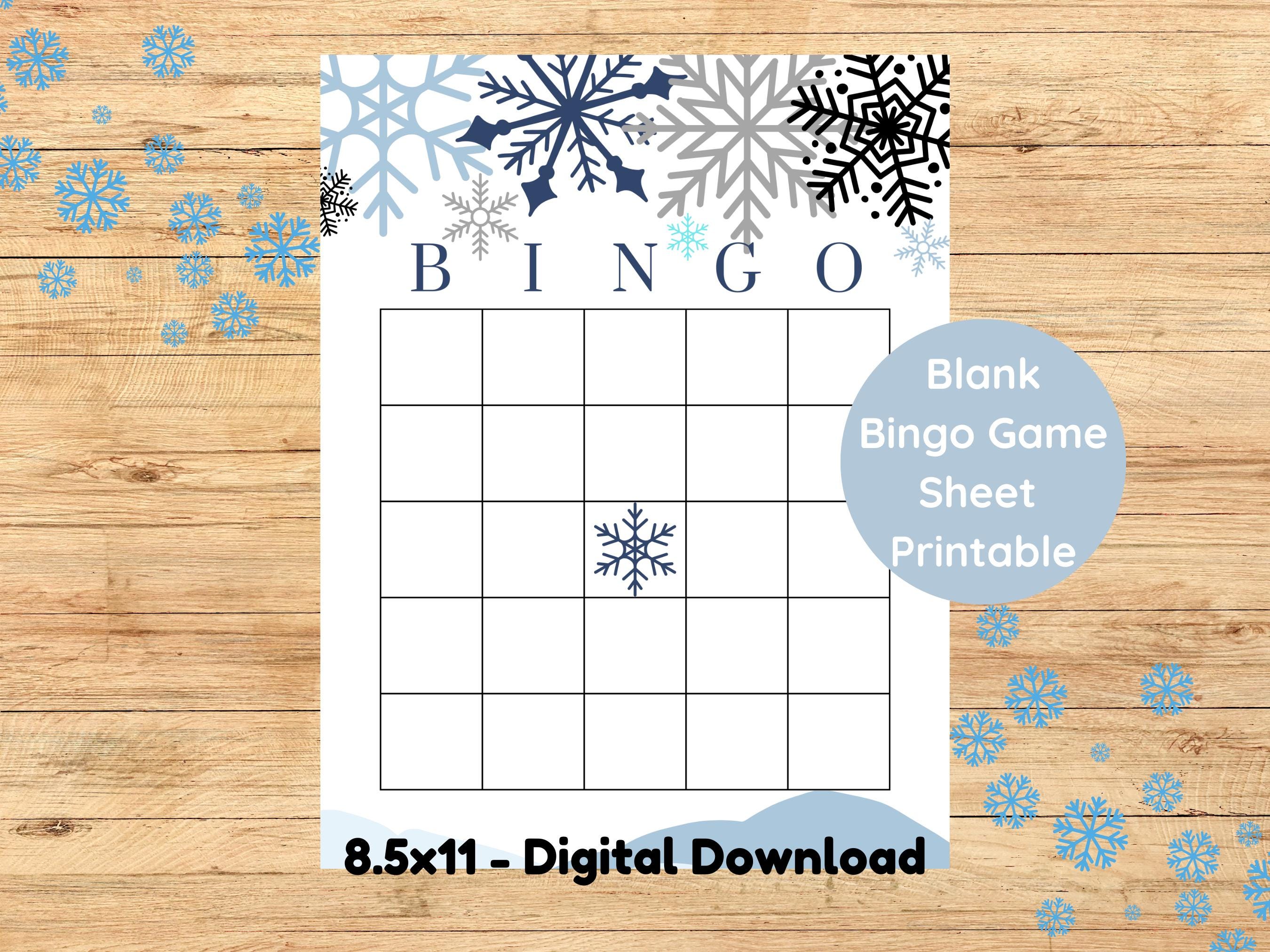 winter holiday bingo card: blank diy group game | yearly monthly