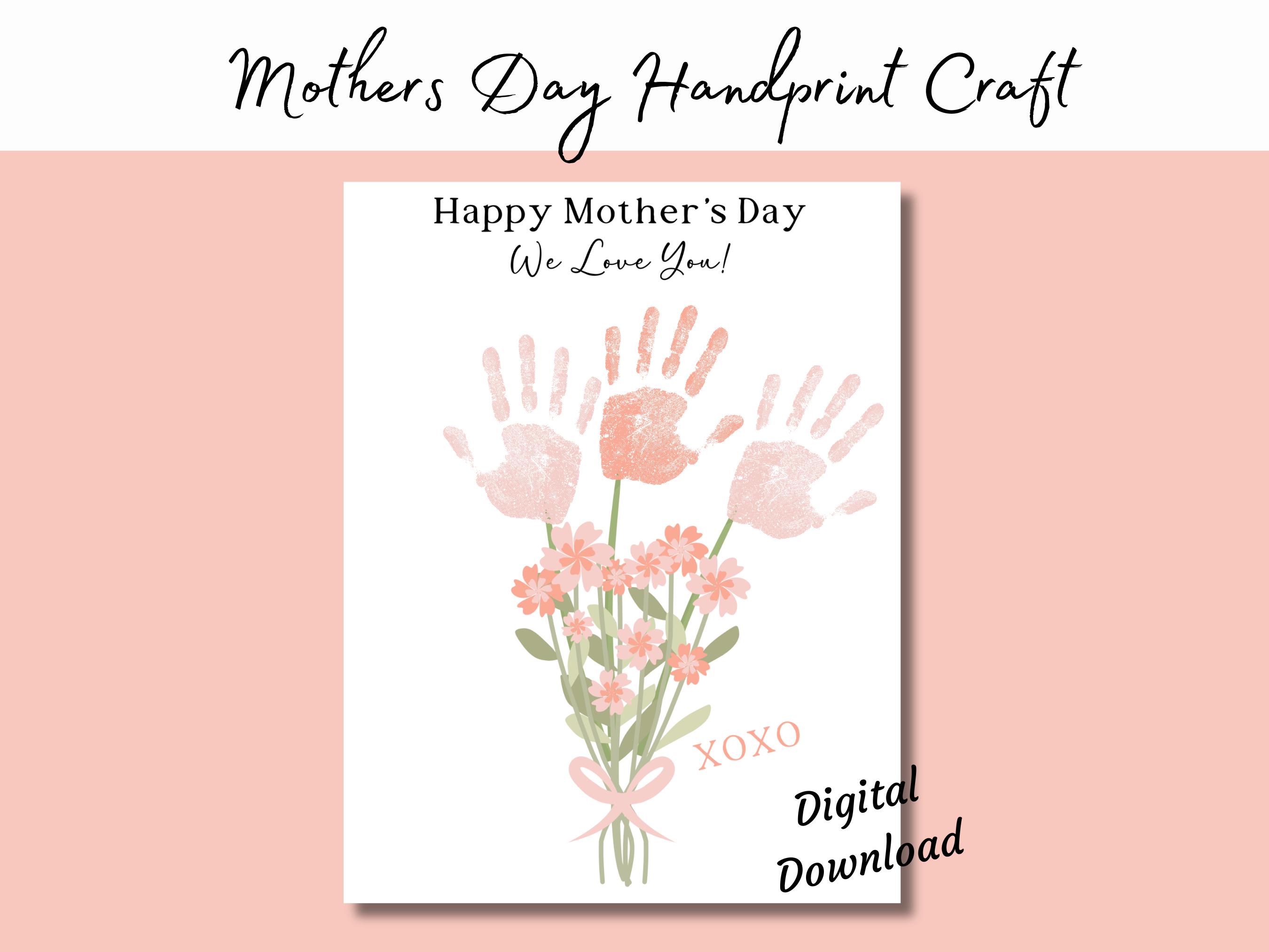 Mother's Day Kids Handprint Flower Bouquet Craft (digital Download) - Etsy