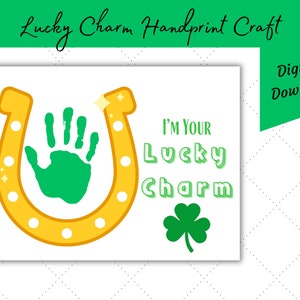 Porte-bonheur artisanal empreinte de main pour la Saint-Patrick pour enfants | Utilisation en garderie, préscolaire ou en classe pour les bébés, les tout-petits | Cadeau pour les parents