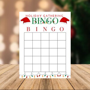Bingo para jantares festivos em grupo ou reuniões familiares - Jogo simples e divertido para crianças e adultos - Preencha com suas próprias ideias ou números!