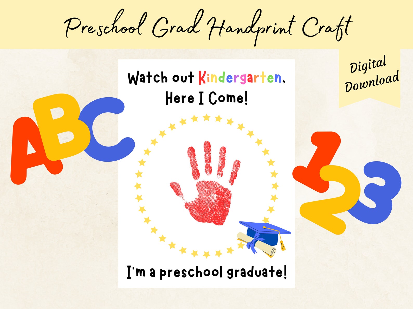 Preschool Graduation Handprint Art – Keepsake Craft (digital Download ...
