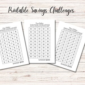 Minimal Savings Challenge Simple Printable A6 variations easy savings plans One Dollar Savings Challenge Digital download  Savings Wallet