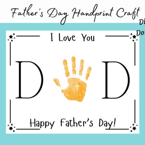 Vatertag Best Dad Handabdruck Handwerk Geschenk für Papa | Geschenk für Baby Kleinkind Kindergarten, Schule Lehrer Ressourcen oder zu Hause druckbar