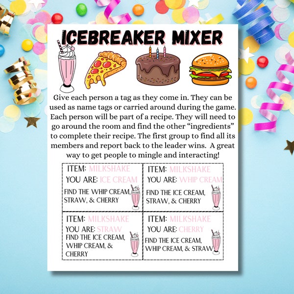 Teen Ice Breaker Group Game Printable Youth Group Icebreaker Classroom Mixer or Team Building Activity Get to Know You Easy and Fun