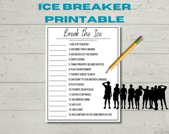 Ice Breaker Group Game Printable | Youth Group or Classroom Mixer or Team Building Activity | Encourages kids & teens to get to know others