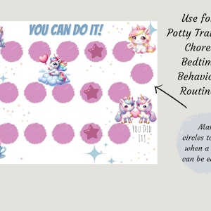 Unicorn Reward Chart Printable Tracker for Girls | Track Positive ...