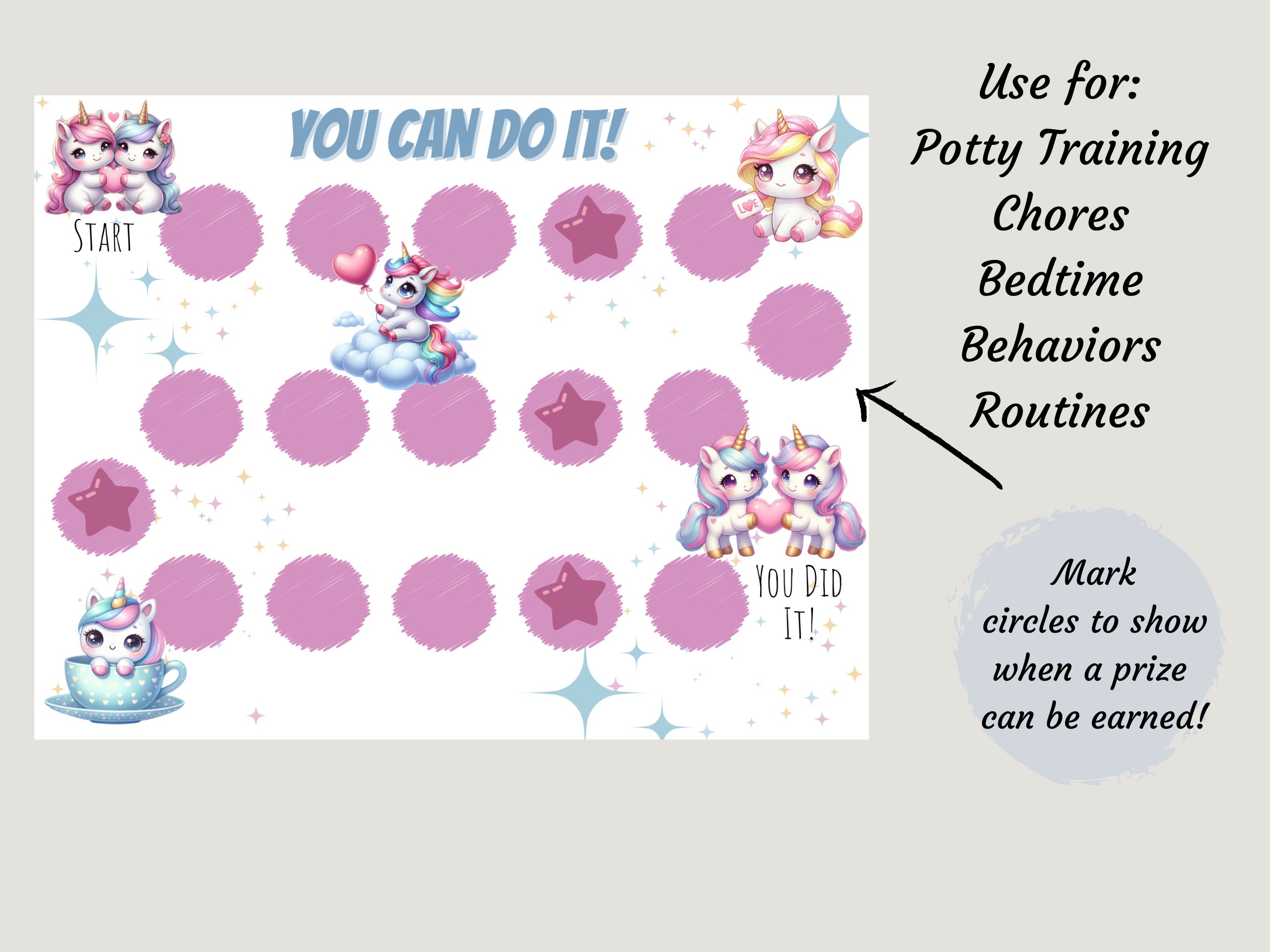 Unicorn Reward Chart Printable: Kids Behavior Tracker (PDF) - Etsy