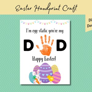 Ostern Kinder Handabdruck Handwerk Aktivität für Papa | Ressourcen für Lehrer zum Selbermachen |  Handdruck Ostern Vorschule Kindergarten Kindergarten Kleinkind | Digitaler Download
