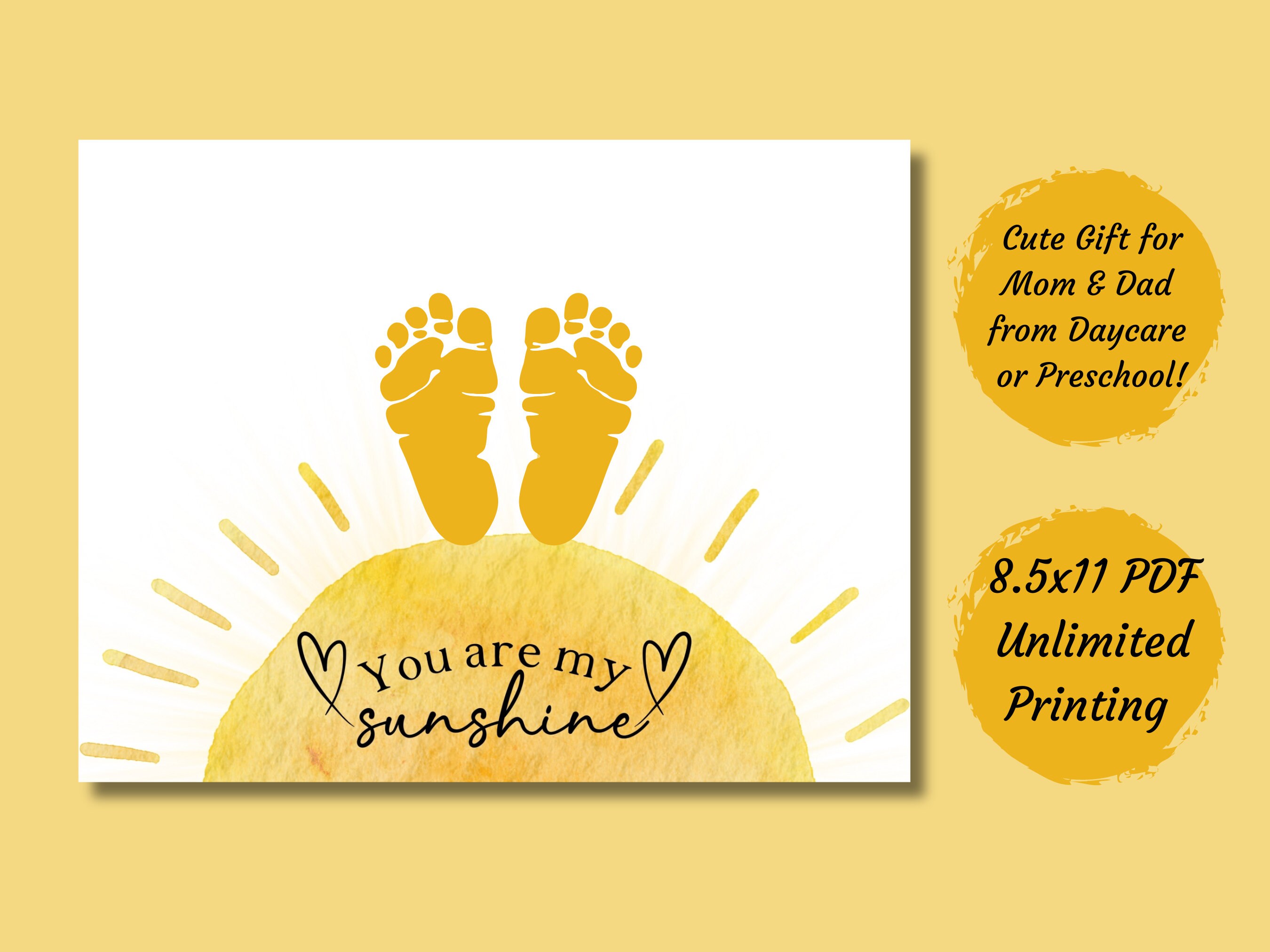 Kids You Are My Sunshine Handprint Classroom Craft for Teachers Parent ...