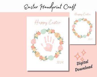 Easter Handprint Craft for Kids Baby Toddler or Preschooler for Home, Classroom Church or Daycare Use, Fun Easter Activity Printable