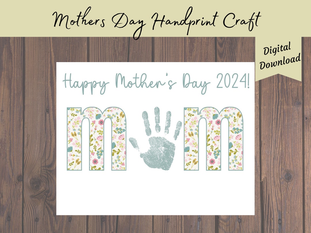 Kids Mothers Day Craft Handprint Printable Gift for Mom From Baby ...