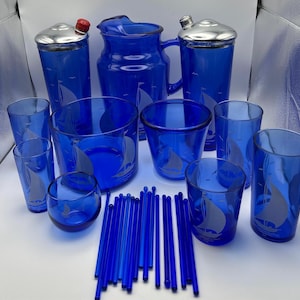 Cobalt Blue Sailboat aka Ships Glassware