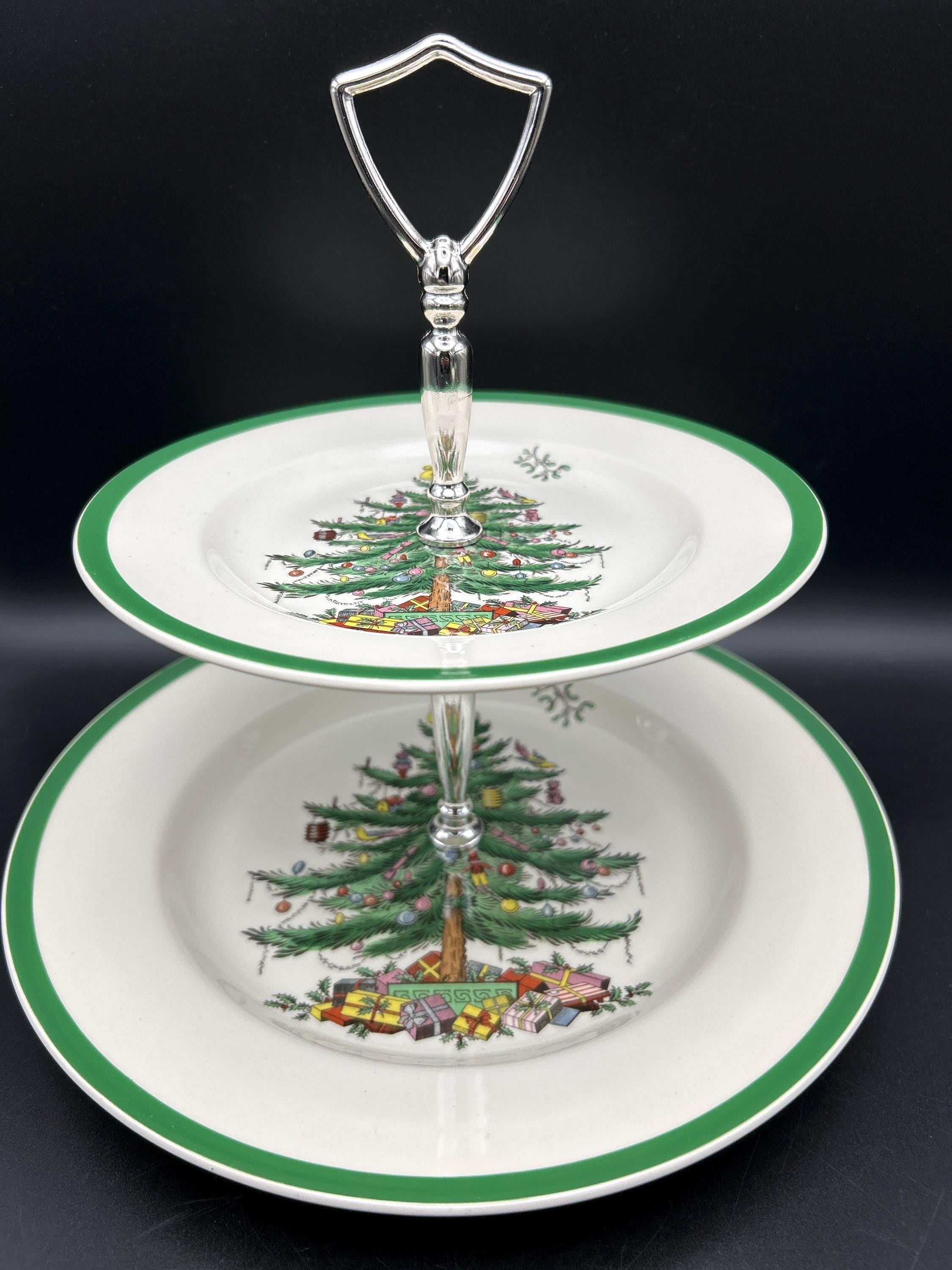 スポード クリスマスツリー 2段サービングトレイ - Etsy 日本