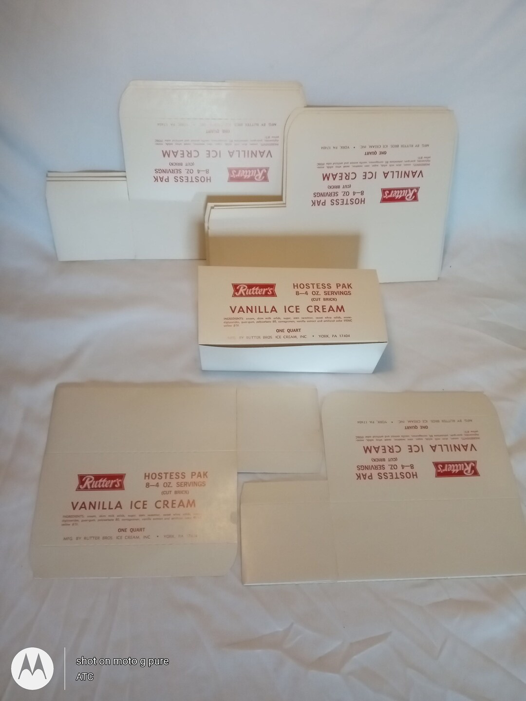9 Vintage Rutter's Vanilla Ice Cream Hostess Pack Boxes - Etsy
