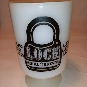 Federal Milk Glass Mug Lock Real Estate