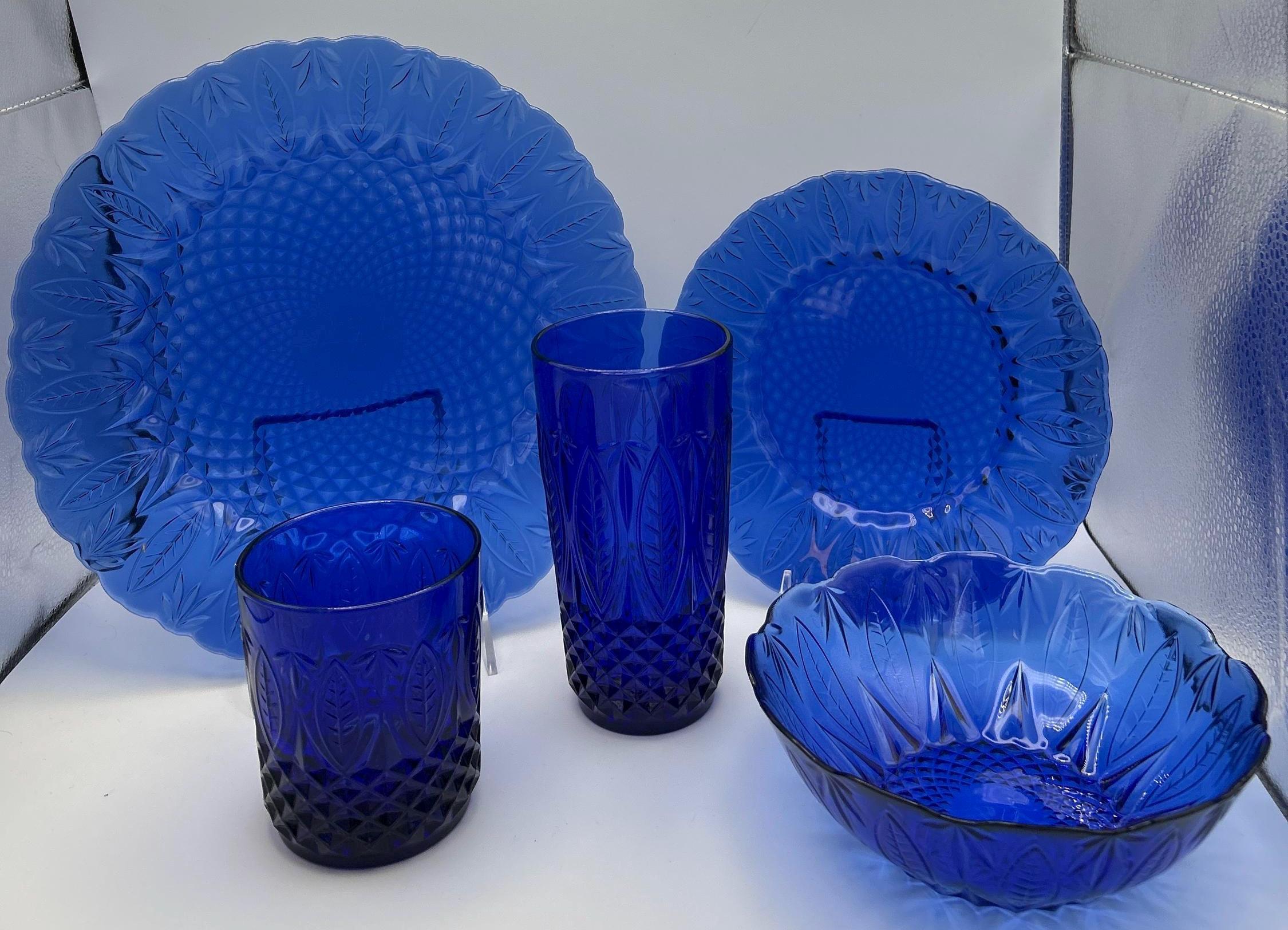 Arcoroc blue glass - Etsy 日本
