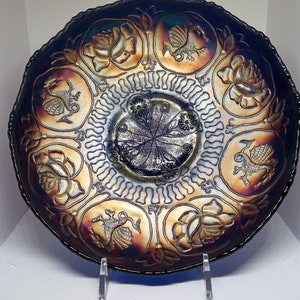 Fenton Dragon & Lotus Kobaltblaue Schale