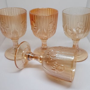 4 Marigold Iris & Herringbone 4&quot; Wine Goblet