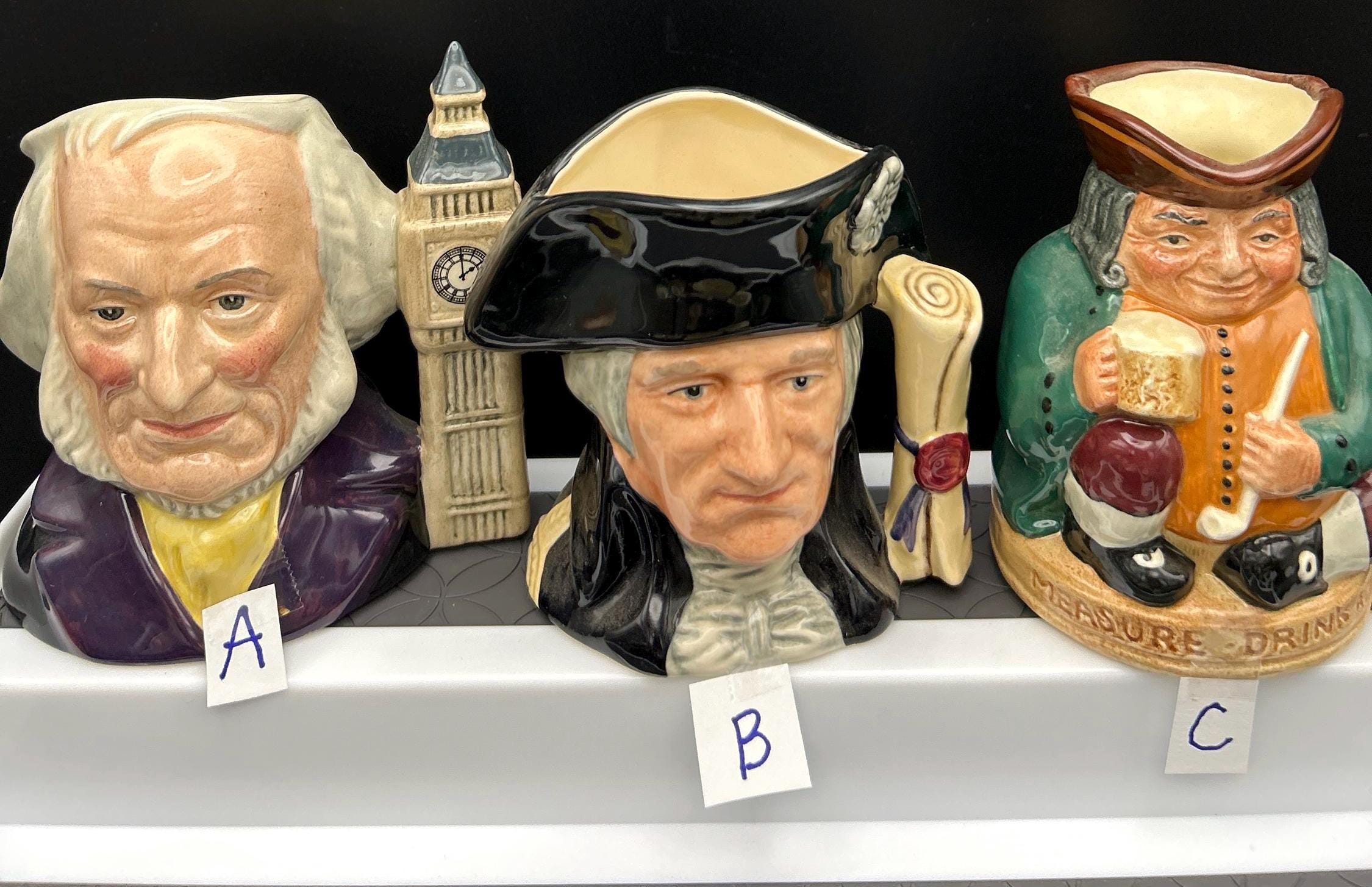 Small Royal Doulton Toby Jugs, Measures 4 1/2