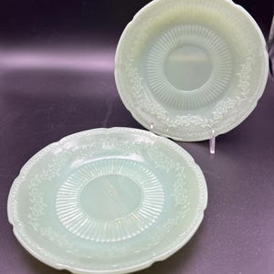 Jadite Alice Saucers, set of 2
