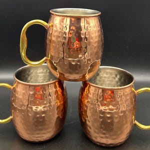 3 Copper Moscow Mule Mugs