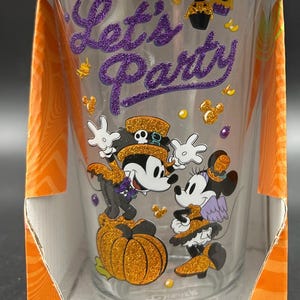 Disney Mickey Minnie Mouse Let’s Party Halloween Glass