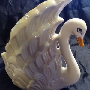 Yellow Lustre Swan Planter
