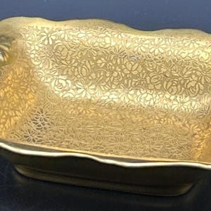 Pickard Gold Encrusted Trinket / Candy Dish, Rose & Daisy