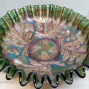 Fenton Thistle Green 8&quot; Bowl
