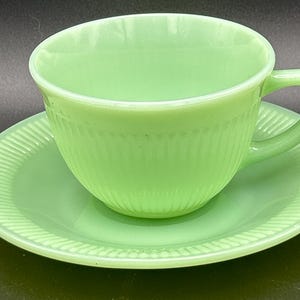 Jadite Jane Ray Cup and Saucer