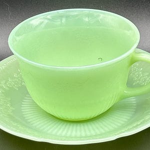 Jadite Alice Cup and Saucer
