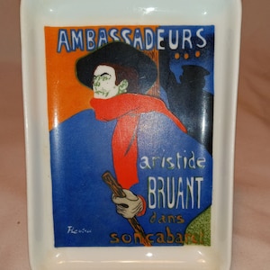 Limoges Trinket Dish with Painting by Henri Toulouse-Lautrec