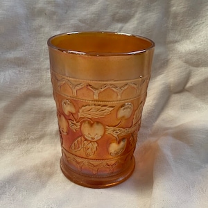 Fenton Marigold Apple Tree Tumbler