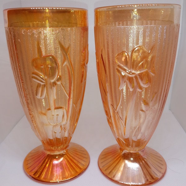 2 Marigold Iris & Herringbone 6" Tumbler