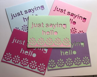 Just saying hello blank note cards